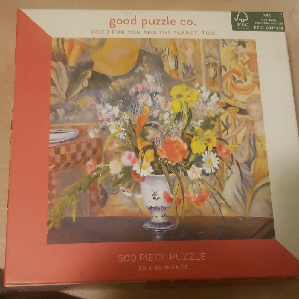 Floral Still Life 500-Piece Puzzle - Red Accent